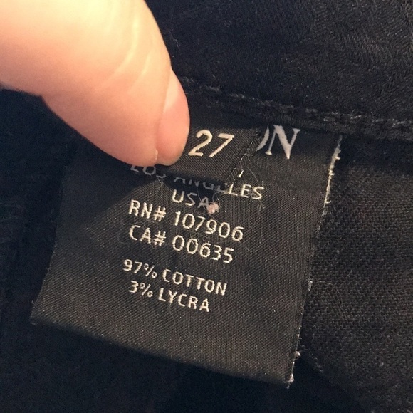 Hudson nico skinny subtle paisley print jeans black size 27 - Picture 11 of 11